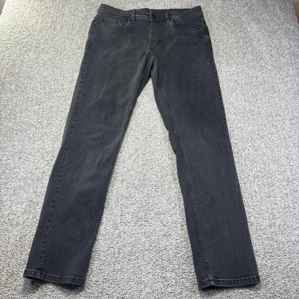 Tpj Slim Thick Jeans Mens 32x32 Gray Charcoal Wash Slim Skinny Stretch Denim